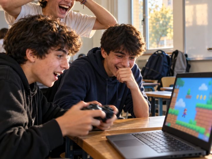 Ragazzi provano il videogioco creato in aula