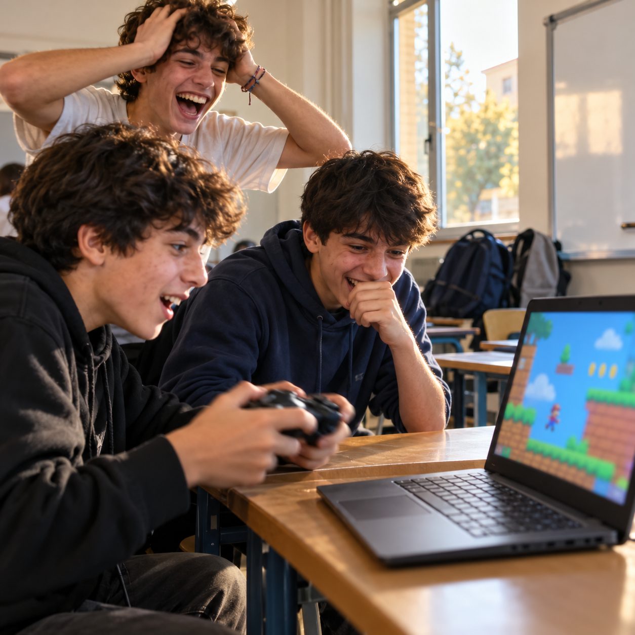 Ragazzi provano il videogioco creato in aula