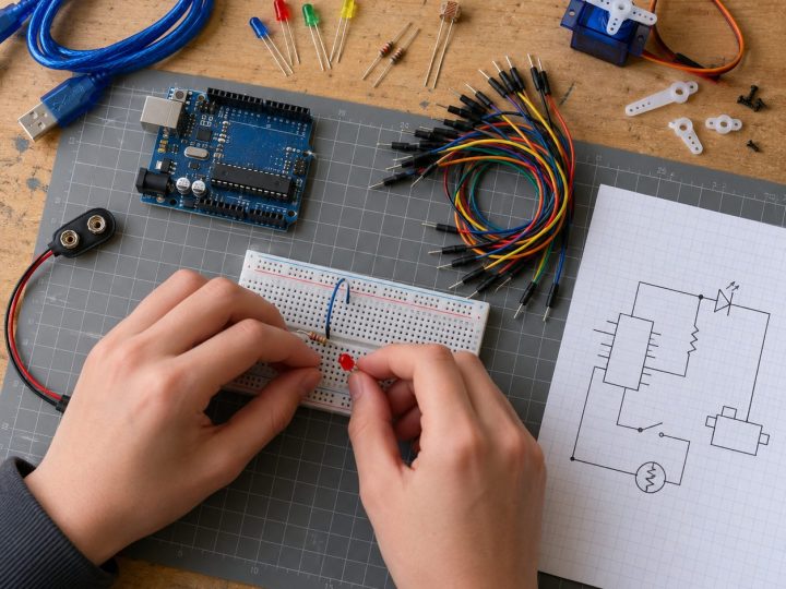 Kit Arduino con breadboard, LED e sensori