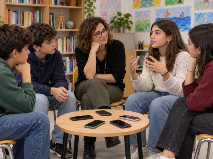Cerchio di discussione sulla sicurezza in rete