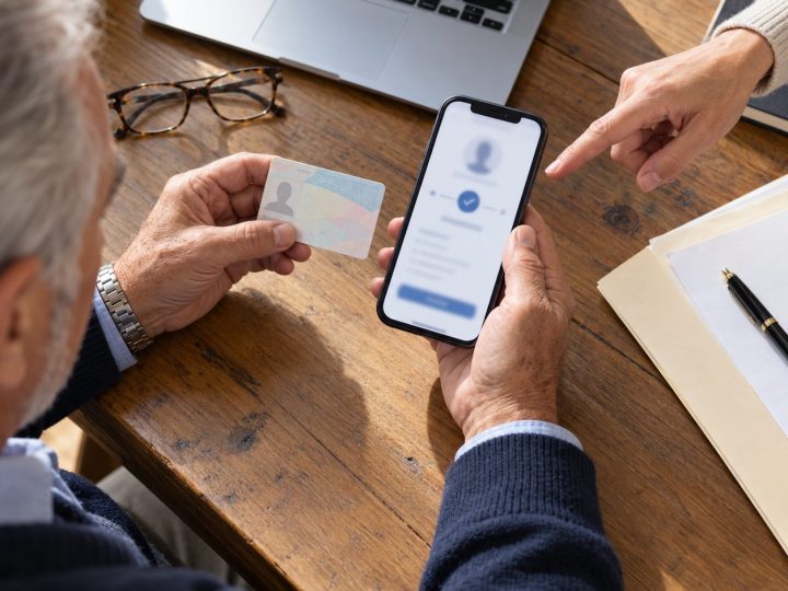 Carta d'identità e smartphone durante l'attivazione dello SPID