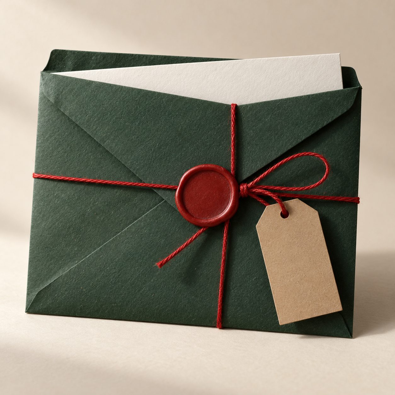 Busta regalo verde con nastro rosso